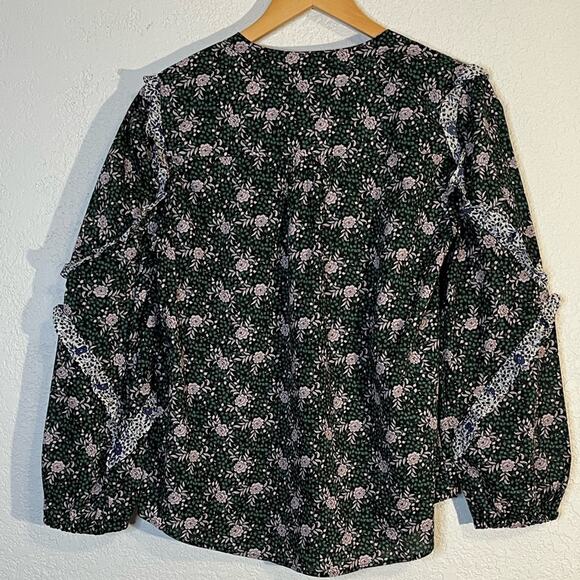 NWT JCrew X Liberty London floral long sleeve cotton blouse Coquette Cottage - Picture 4 of 9